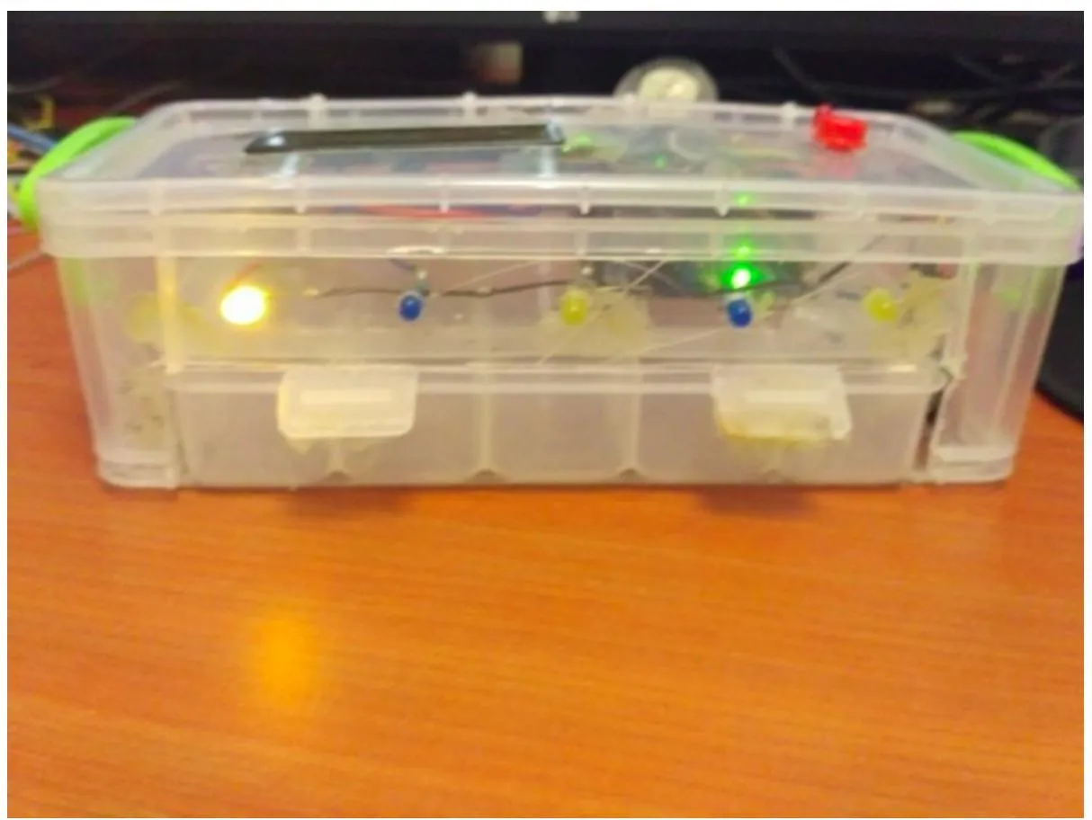 Close-up of the smart pill dispenser