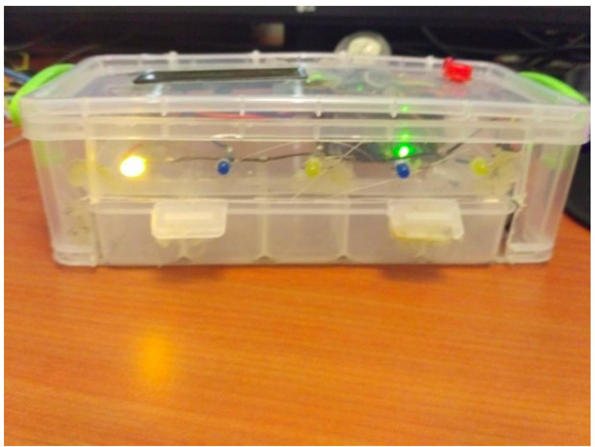 Close-up of the smart pill dispenser